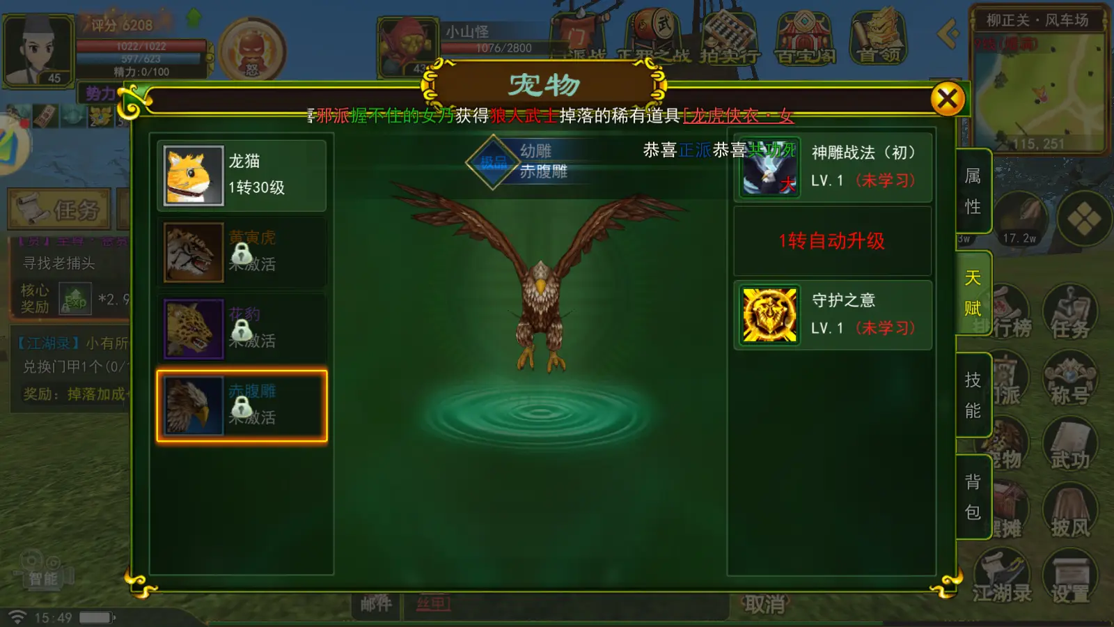 热血江湖手游龙猫怎么二转_热血江湖手游龙猫合什么灵丹_热血江湖手游龙猫